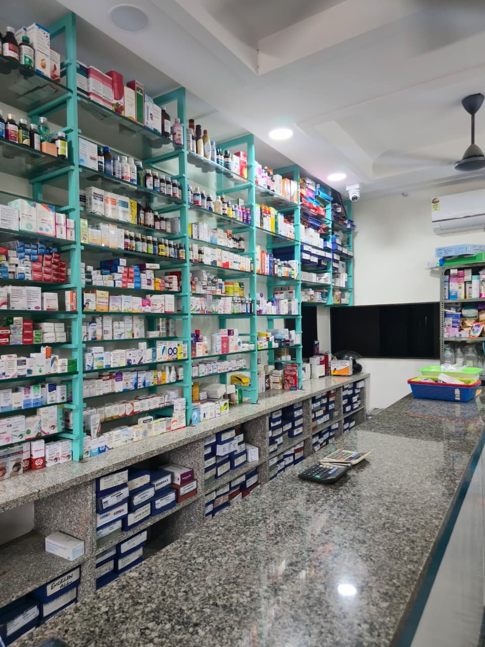 Floor-to-ceiling climate-controlled shelves at Tara Medicos